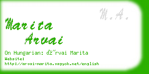 marita arvai business card